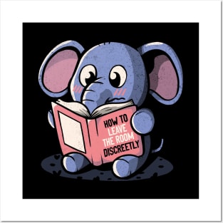 How To Leave The Room Discreetly - Elephant Book Reader by Tobe Fonseca Posters and Art